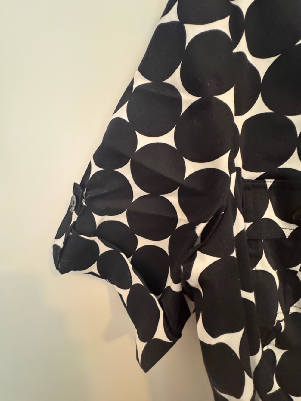 Marvin Richards Black and White Polka Dot Midi Shirt Dress - Picture 8 of 13